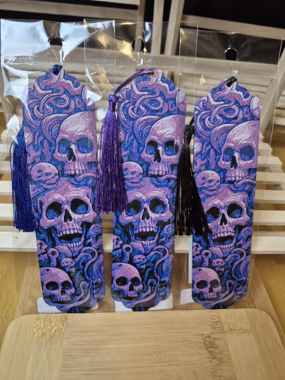 Purple Skull Goth Bookmark Gothic Read Vacation Book Fantasy Romantasy Bookish